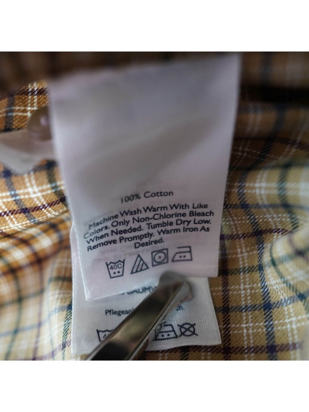 Eddie Bauer Button Up Shirt Mens Large Tan Plaid Relaxed Fit Long Sleeve Cotton - Picture 5 of 9